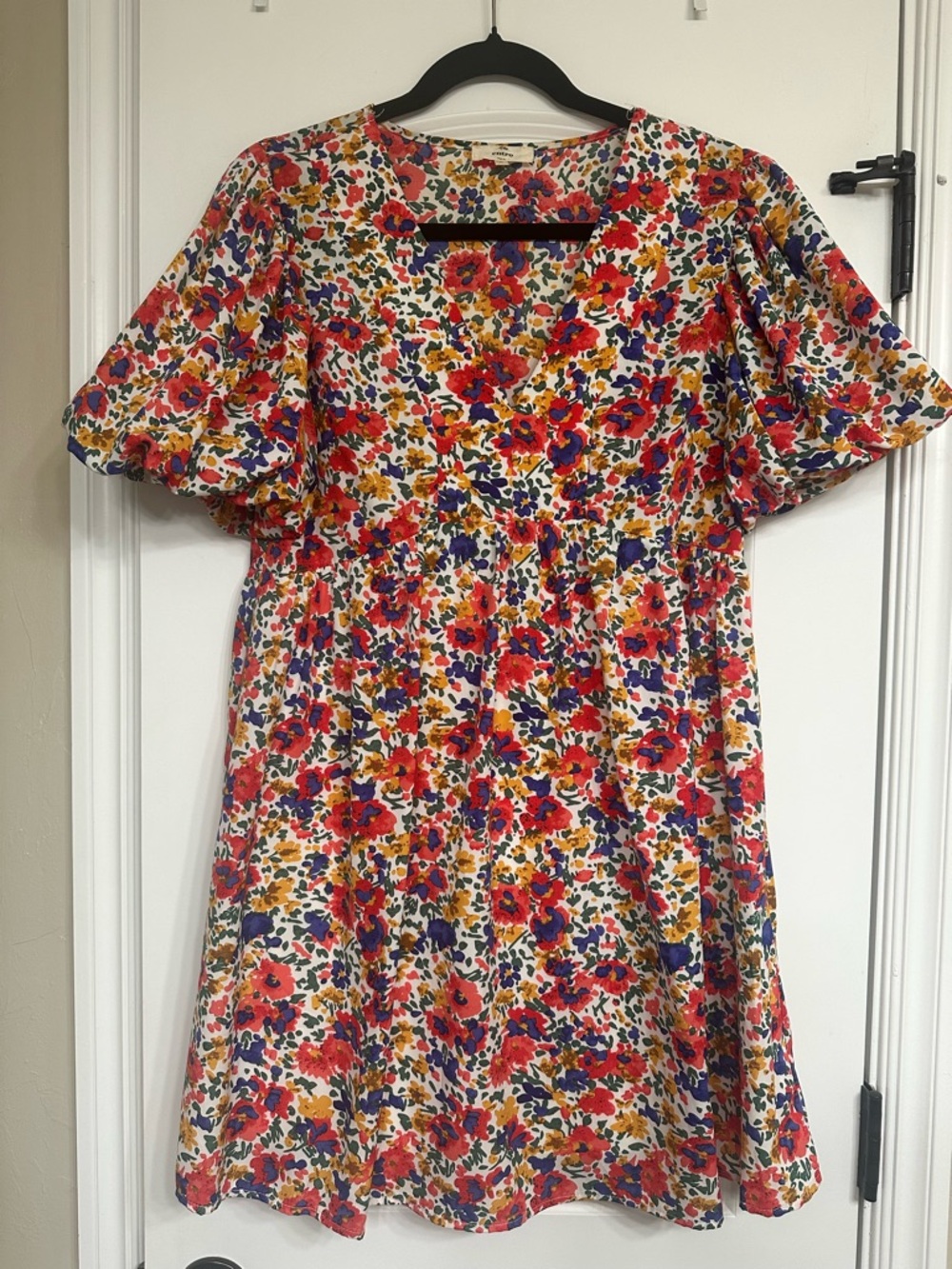 entro Floral V-Neck Mini Dress / Small